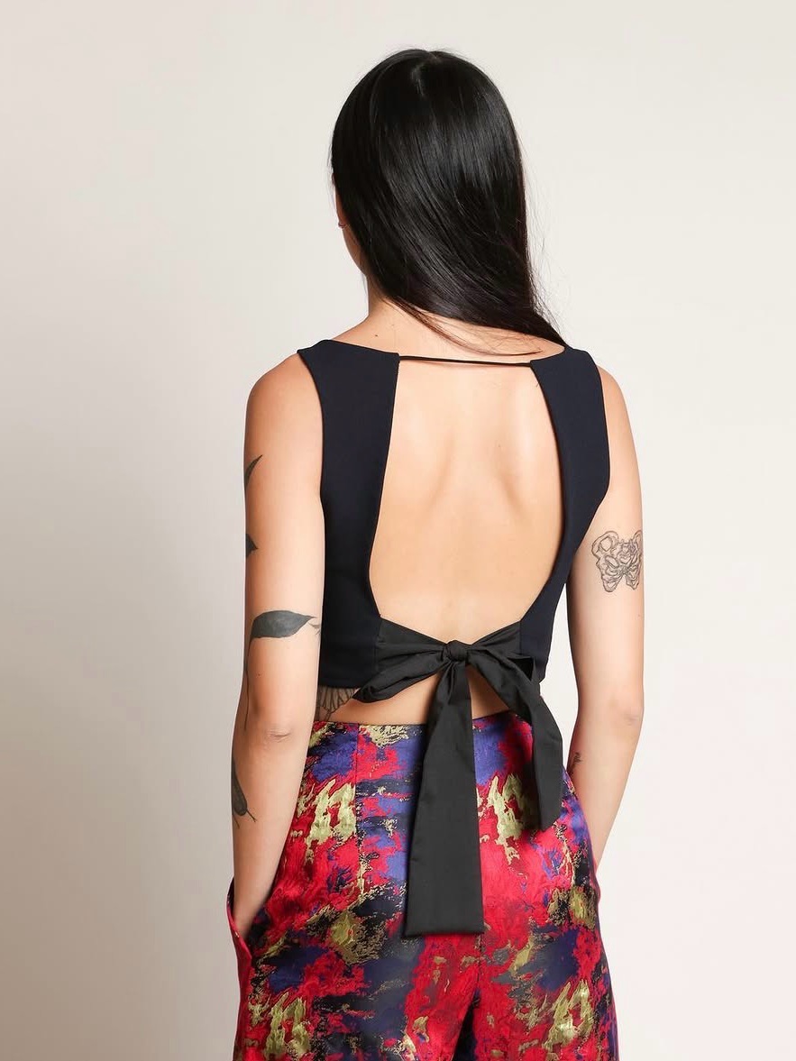 La Lan Bralette Open Back Top W/ Tie (Petite/Reg) — image 5 of 6